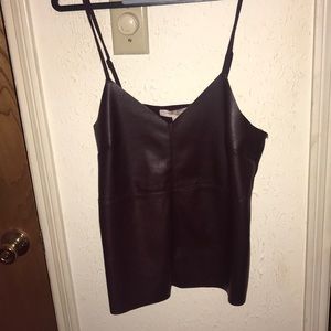 Maroon leather tank top
